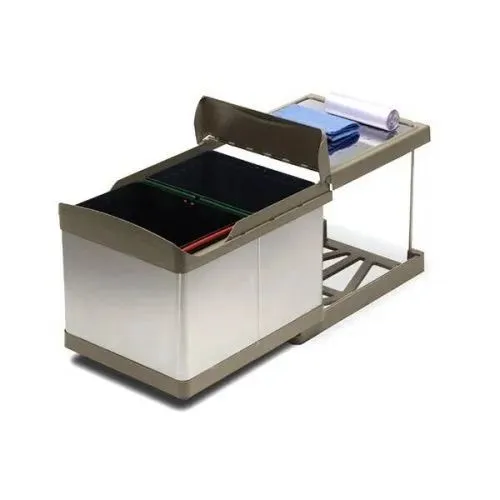 Система сортировки мусора ALBIO 30 2X16 L серый пластик/нержавещая сталь ALVEUS