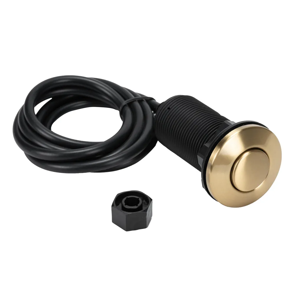 Кнопка пневматическая ВКЛ/ВЫКЛ, цвет матовое золото (Gold)