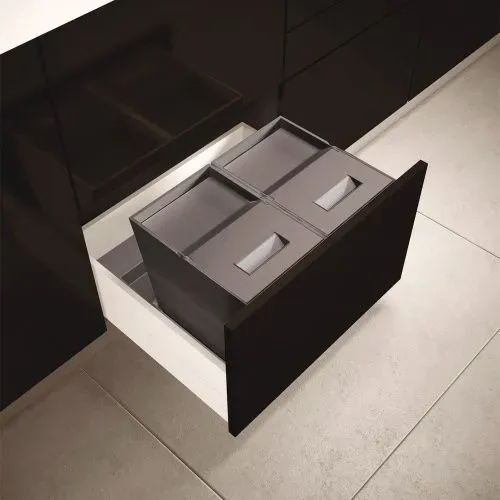 Система сортировки мусора ALBIO 45 2x16 L, серый пластик, ALVEUS (227977)