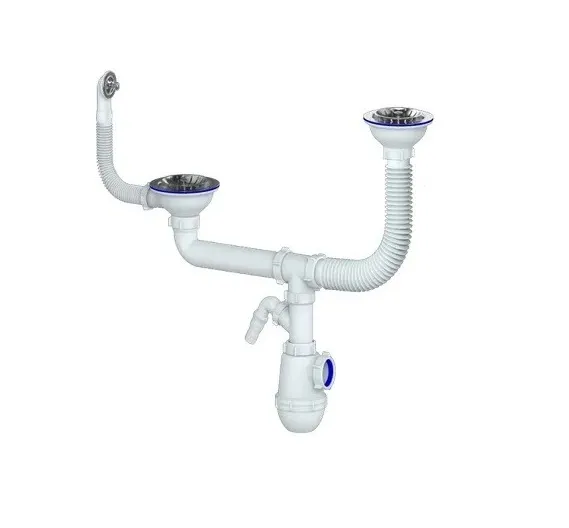 Сифон GRAND 3 1/2 с круглым переливом и винтом металл. с отводом (С.Н. 311-11-24)