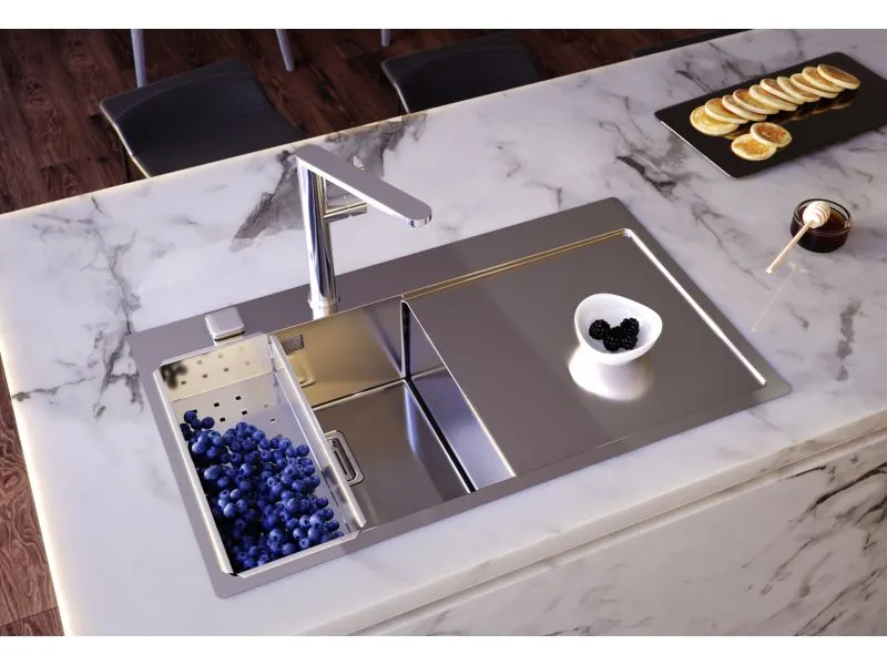 Мойка STYLUX 50 L BRS-90 860X510 левая в компл.с сифоном 1133398 (1084293)