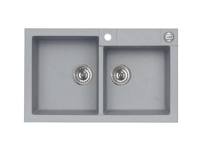 Мойка ROCK 90 GRANITAL CONCRETE-G81 780x480x180;2x в комп.с сифоном 1105299, (1122744)