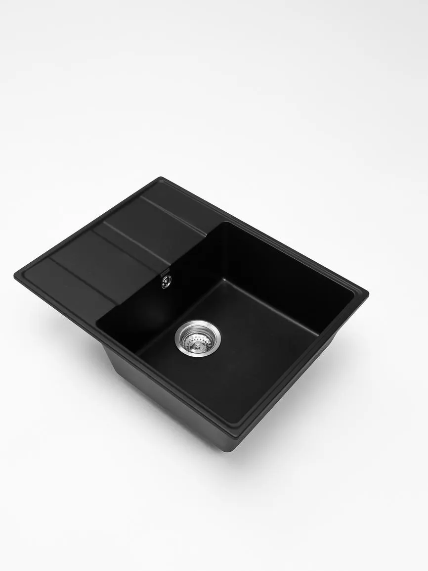 Кухонная мойка Grandex Aqua TOPLINE 65F BLACK METALIC (600315)
