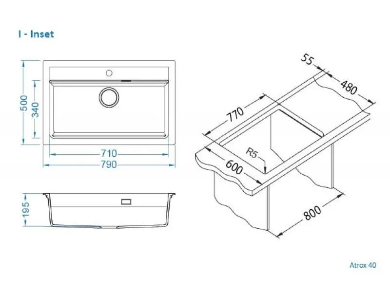 Мойка GRANITAL ATROX 40 CONCRETE (1140446)