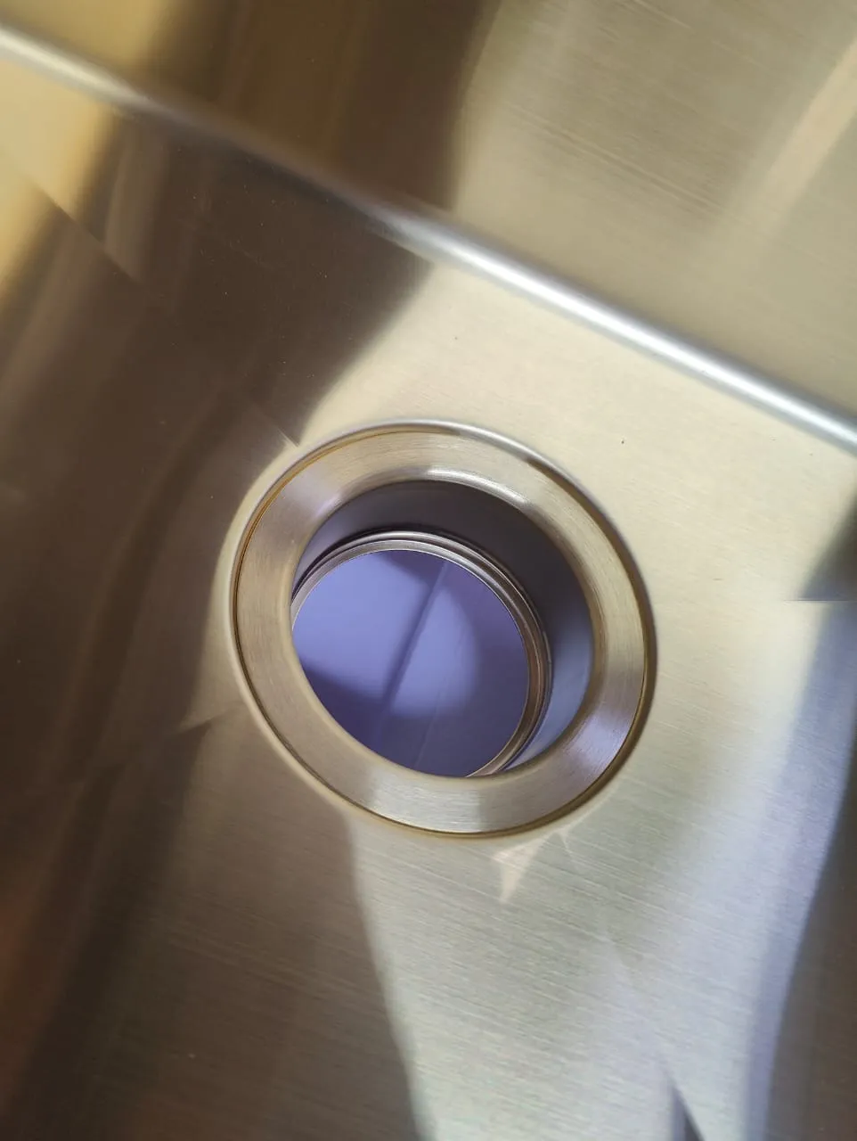 Фланец для диспоузера Ø114  мод. Fasolo Kolbeckite (золото), сталь сатин с PVD-обработкой