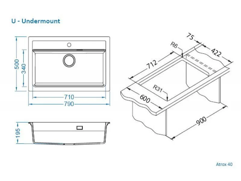 Мойка GRANITAL ATROX 40 CONCRETE (1140446)