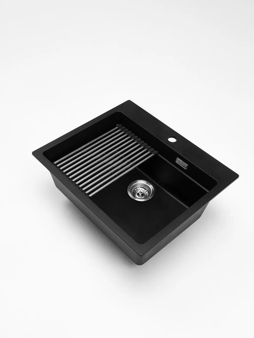 Кухонная мойка Grandex Aqua COMFORT 60F BLACK METALIC (500505)