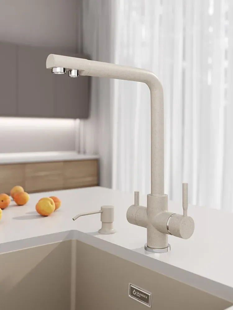 Смеситель кухонный Grandex Aqua PURE-L ARCTIC (9001011)