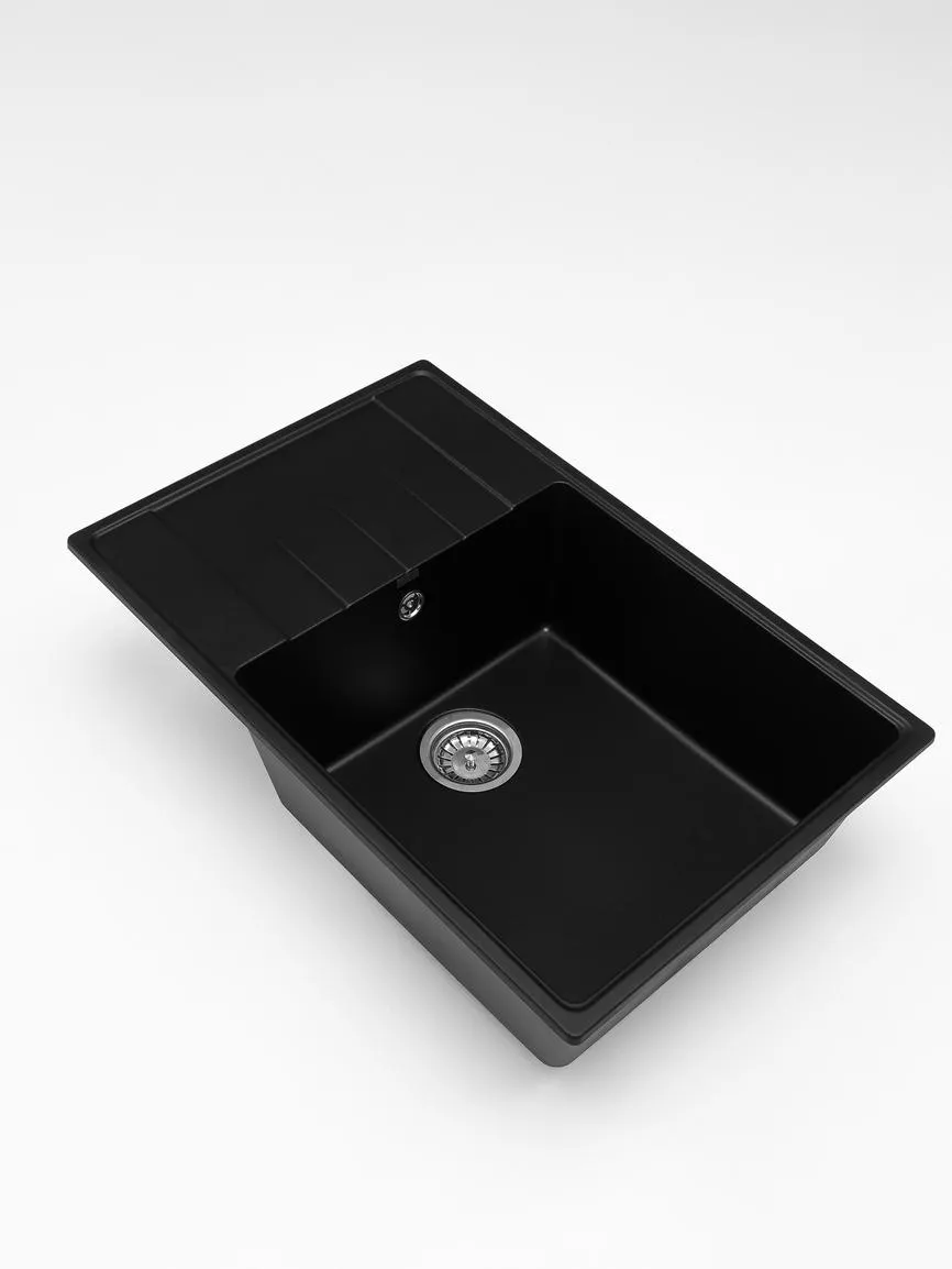 Кухонная мойка Grandex Aqua TOPLINE 76F BLACK METALIC (600215)