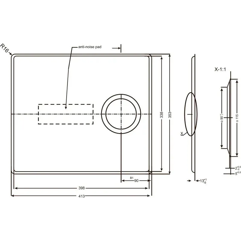 Дно для мойки из искусственного камня 400х400х13  (1114765)