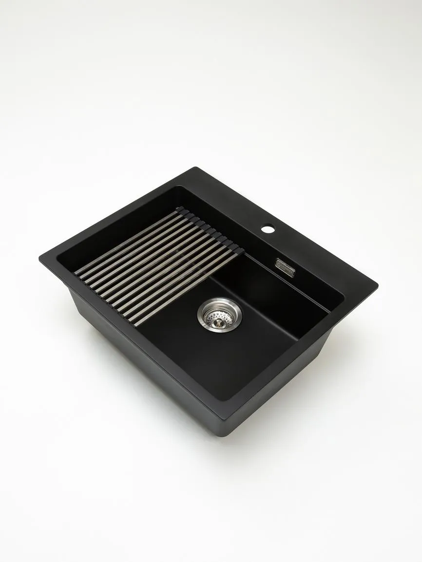 Кухонная мойка Grandex Aqua COMFORT 60F CARBON (500504)