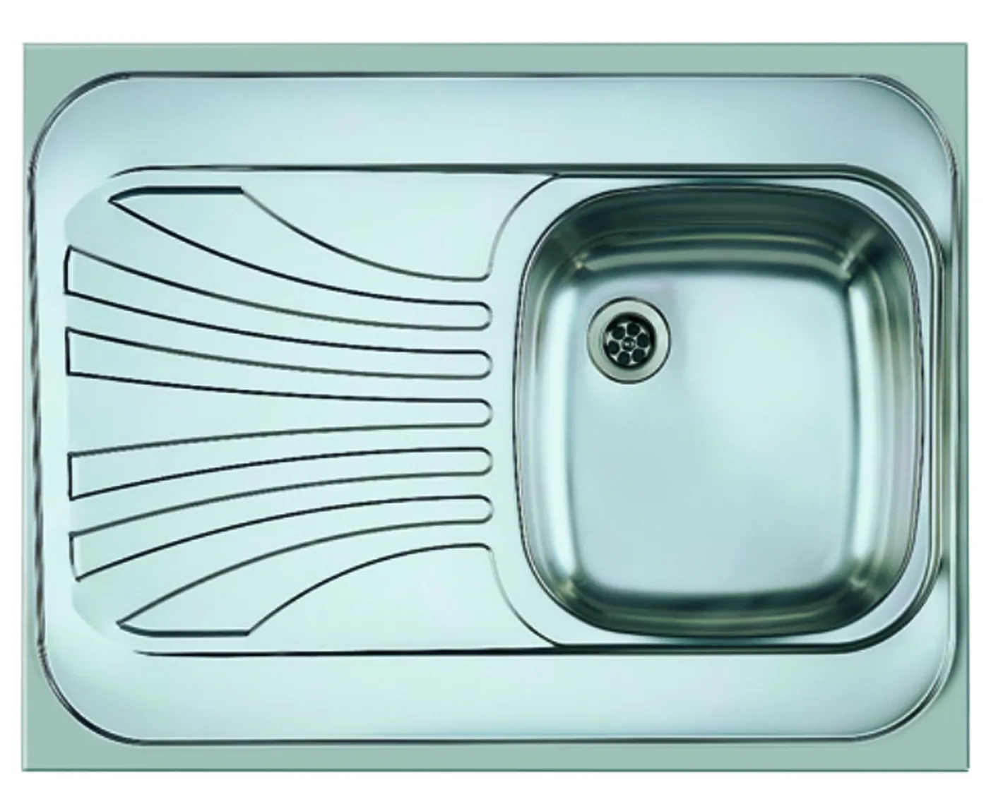 Мойка для кухни накладная CLASSIC 30R NAT-60 800X600 правая в комплекте с сифоном 1011717 (1009077)