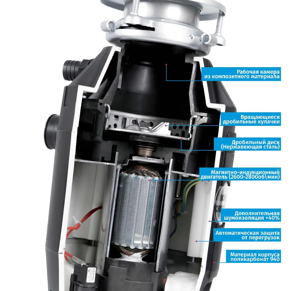 Измельчитель пищевых отходов бытовой BoneCrusher 910 AS (BC910)