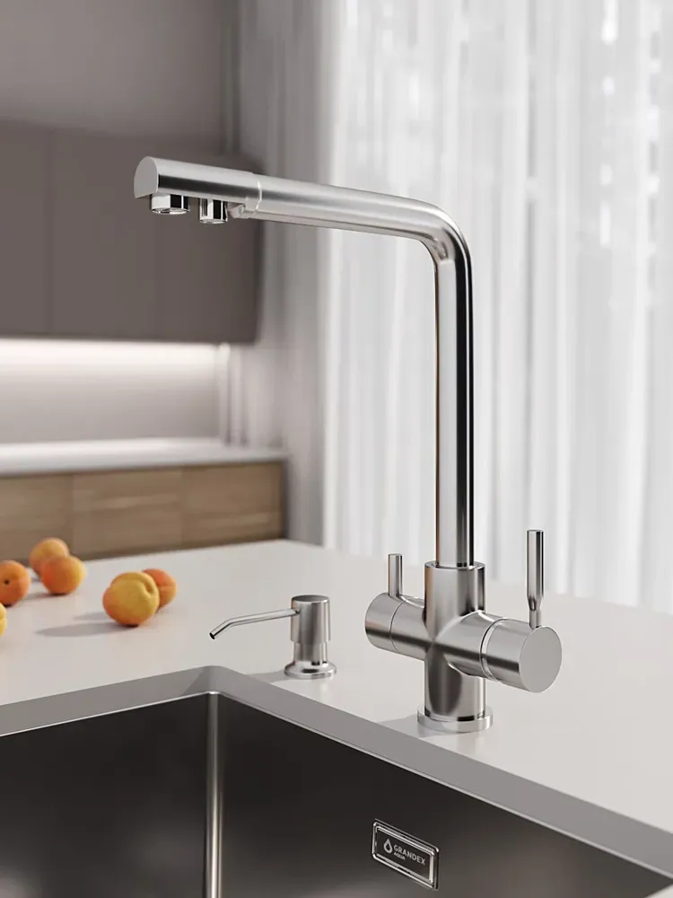 Смеситель кухонный Grandex Aqua PURE-L SAT (900101)