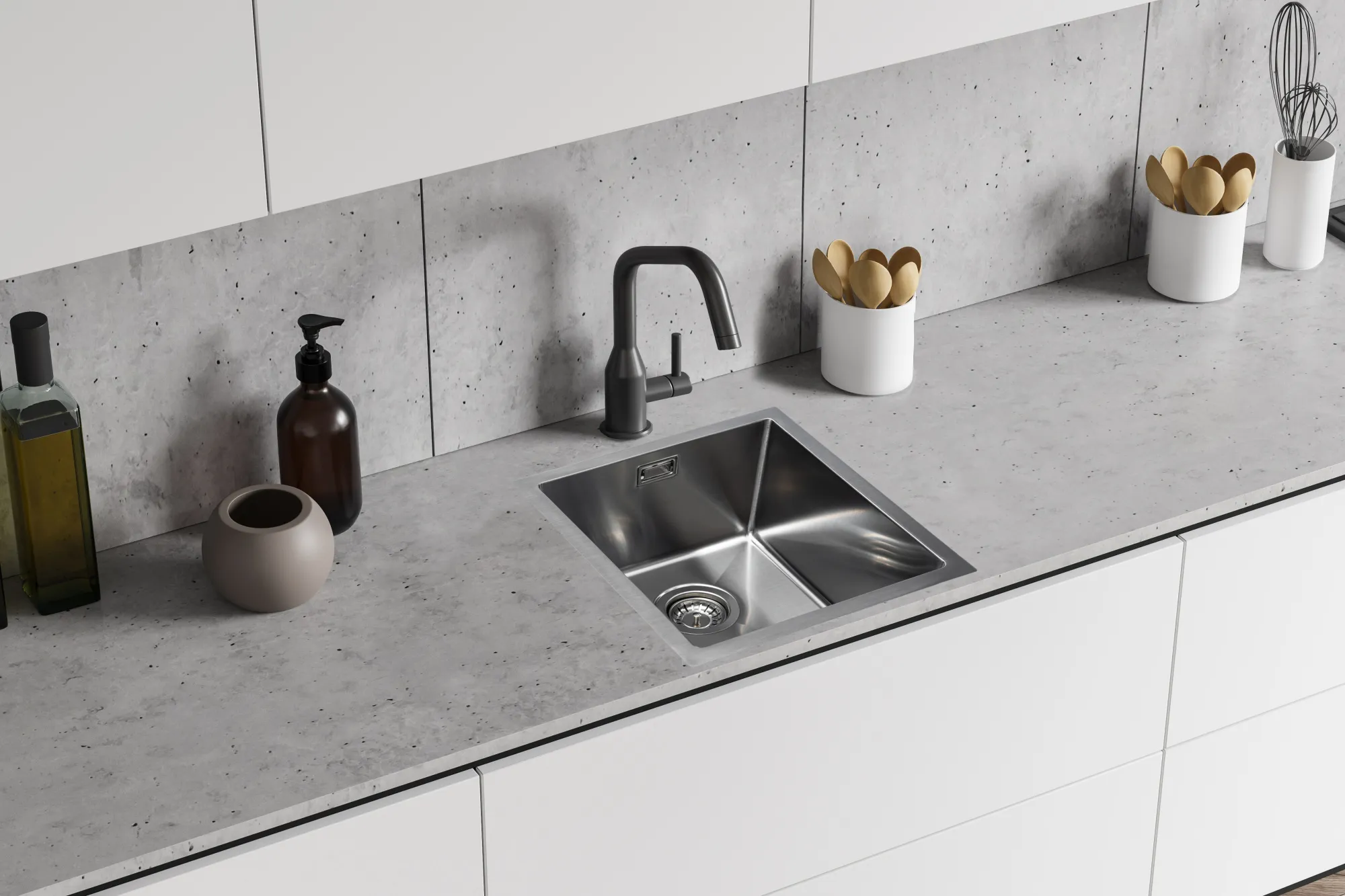 Мойка Grandex Aqua PROLINE 39, 390х450х200, сифон в комплекте (300062)