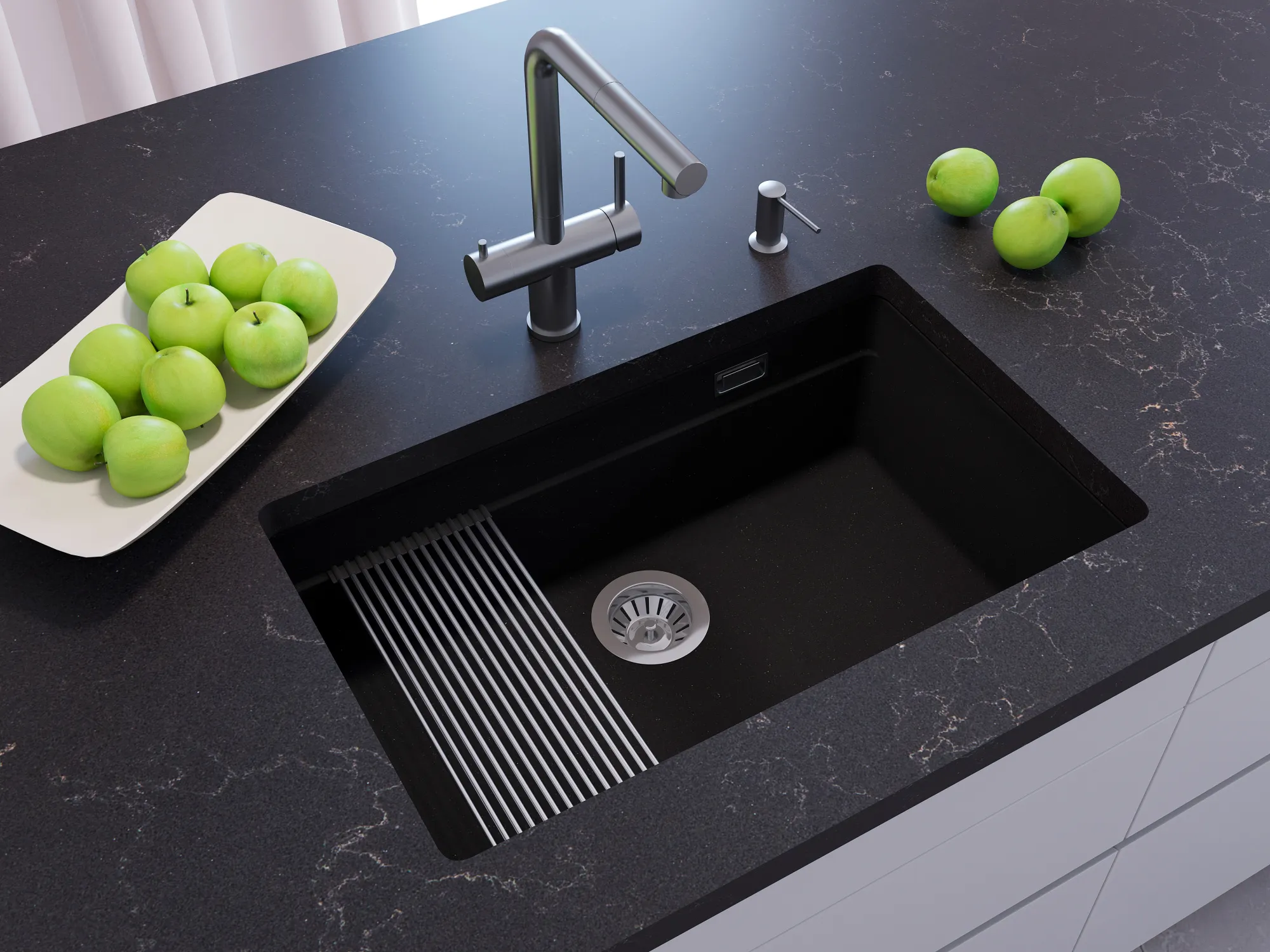 Кухонная мойка Grandex Aqua COMFORT 73U BLACK METALIC (500305)