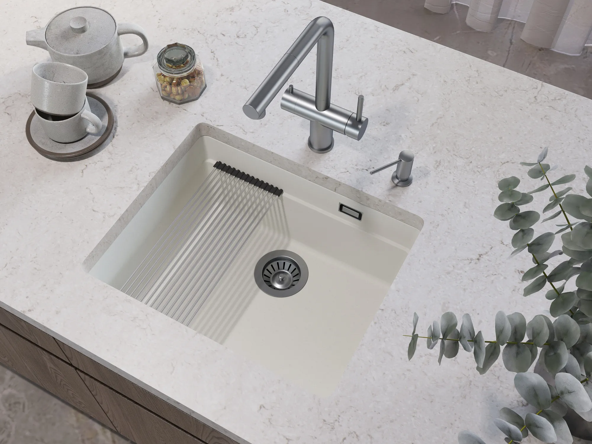 Кухонная мойка Grandex Aqua COMFORT 56U ARCTIC (500201)