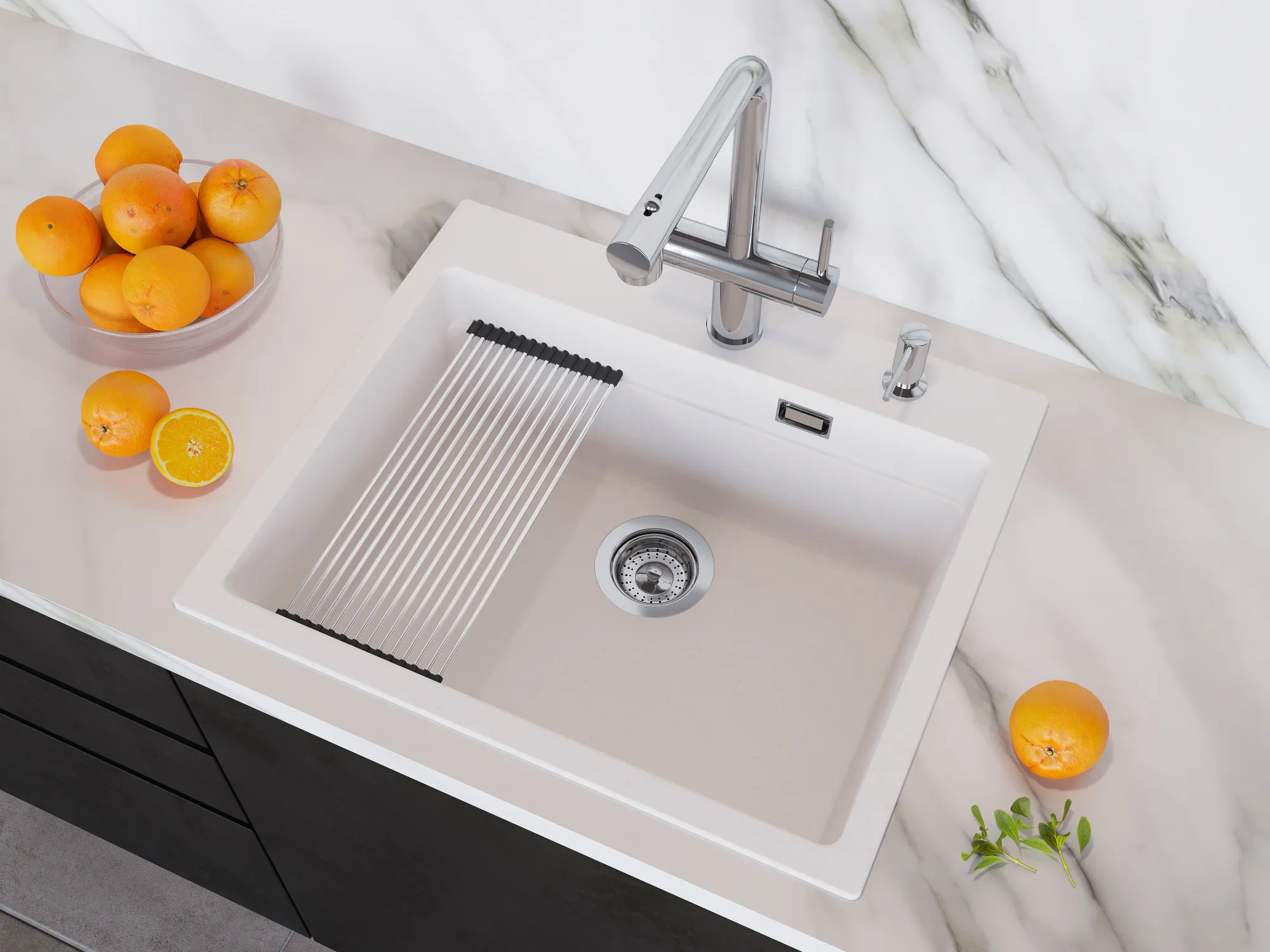 Кухонная мойка Grandex Aqua COMFORT 60F ARCTIC (500501)