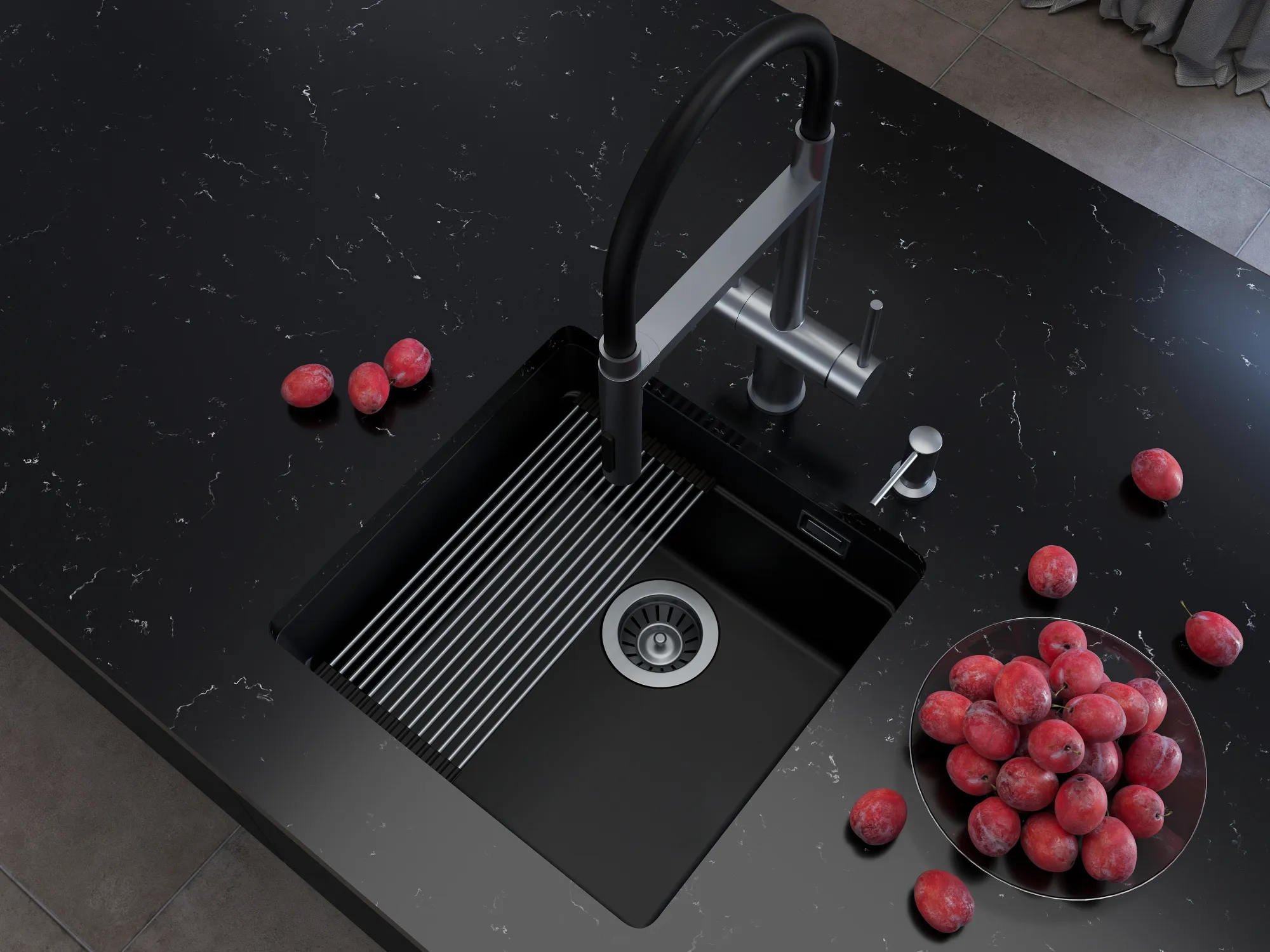 Кухонная мойка Grandex Aqua COMFORT 46U CARBON (500104)