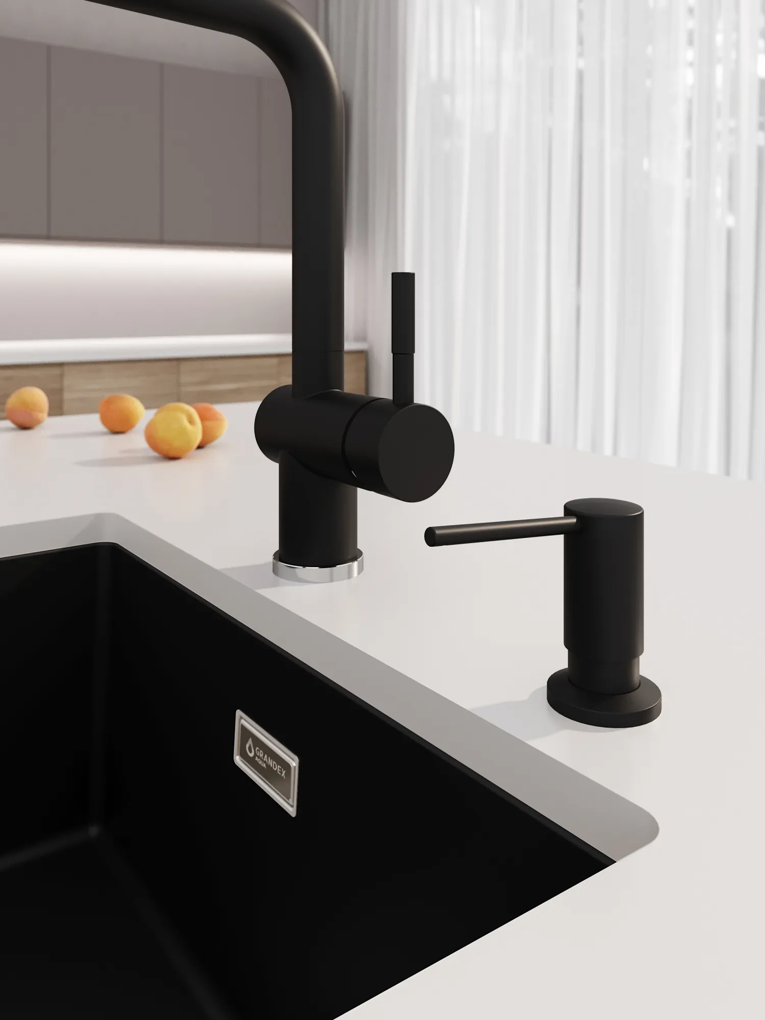 Дозатор для жидкого мыла Grandex Aqua Joy CARBON (90002614)