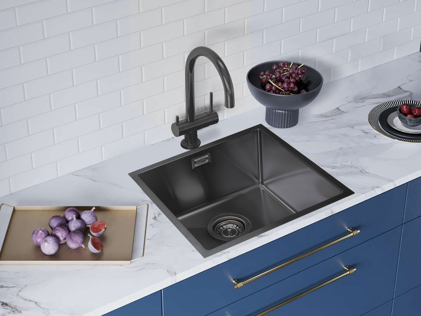 Мойка Grandex Aqua PROLINE 44 ANTHRACITE, 440х440х200, сифон в комплекте (3034133)