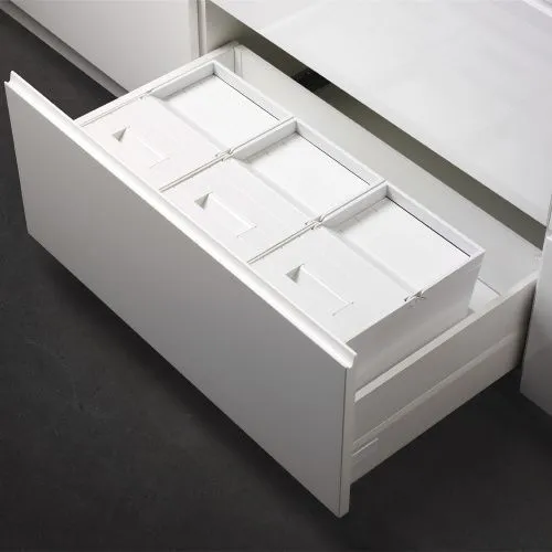 Система сортировки мусора ALBIO 55 2x16 L+ 2 контейнера, белый пластик, ALVEUS